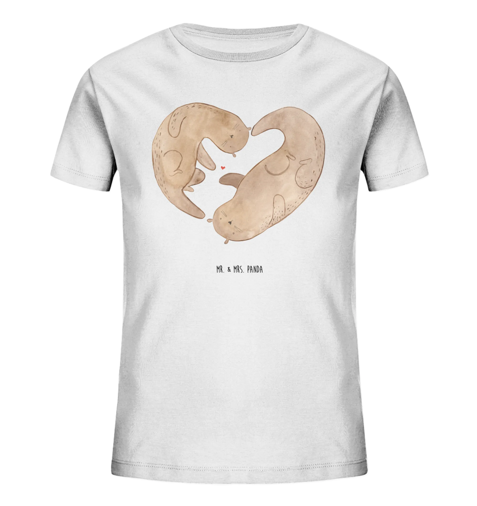 Organic Kinder T-Shirt Otter Herz Kinder T-Shirt, Kinder T-Shirt Mädchen, Kinder T-Shirt Jungen, Otter, Fischotter, Seeotter, Liebe, Herz, Liebesbeweis, Liebesgeschenk, Bessere Hälfte, Love you, Jahrestag, Hochzeitstag, Verlobung, gemeinsames Leben