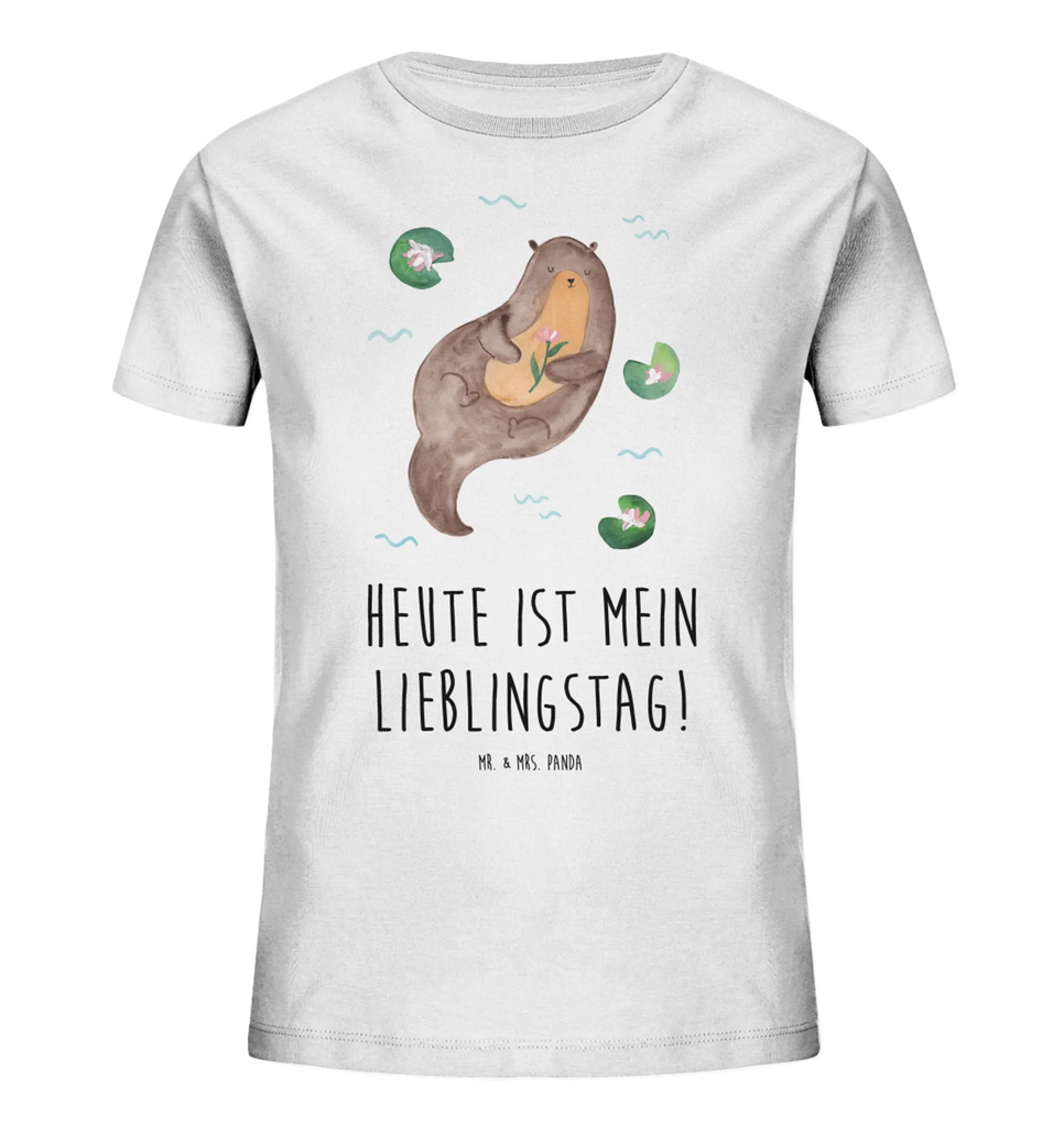 Organic Kinder T-Shirt Otter Seerose Kinder T-Shirt, Kinder T-Shirt Mädchen, Kinder T-Shirt Jungen, Otter, Fischotter, Seeotter, Otter Seeotter See Otter