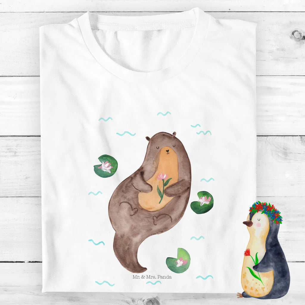 Organic Kinder T-Shirt Otter Seerose Kinder T-Shirt, Kinder T-Shirt Mädchen, Kinder T-Shirt Jungen, Otter, Fischotter, Seeotter, Otter Seeotter See Otter