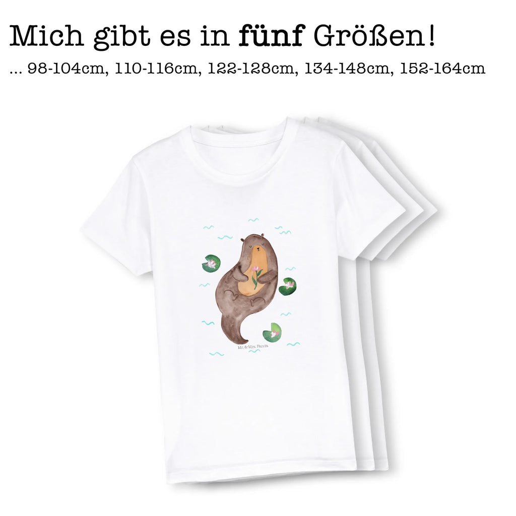 Organic Kinder T-Shirt Otter Seerose Kinder T-Shirt, Kinder T-Shirt Mädchen, Kinder T-Shirt Jungen, Otter, Fischotter, Seeotter, Otter Seeotter See Otter