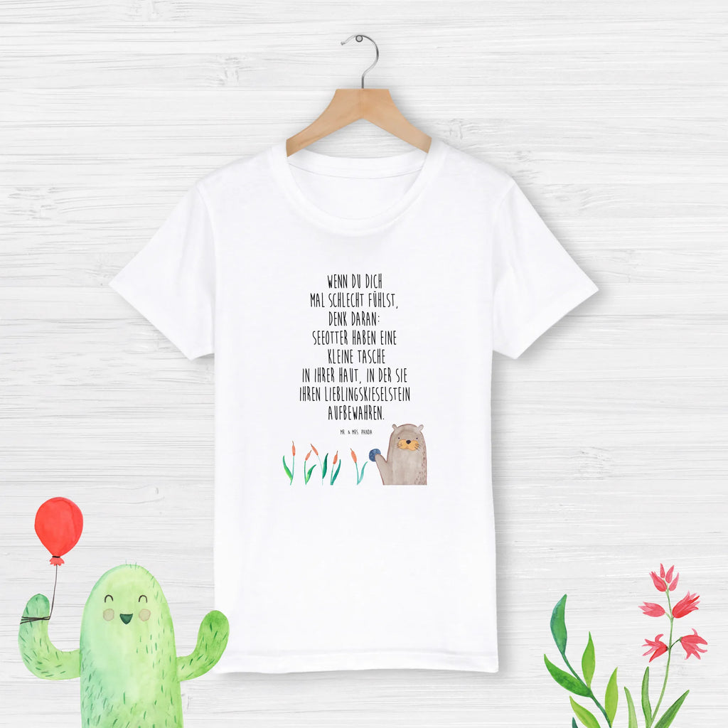 Organic Kinder T-Shirt Otter Stein Kinder T-Shirt, Kinder T-Shirt Mädchen, Kinder T-Shirt Jungen, Otter, Fischotter, Seeotter, Otter Seeotter See Otter