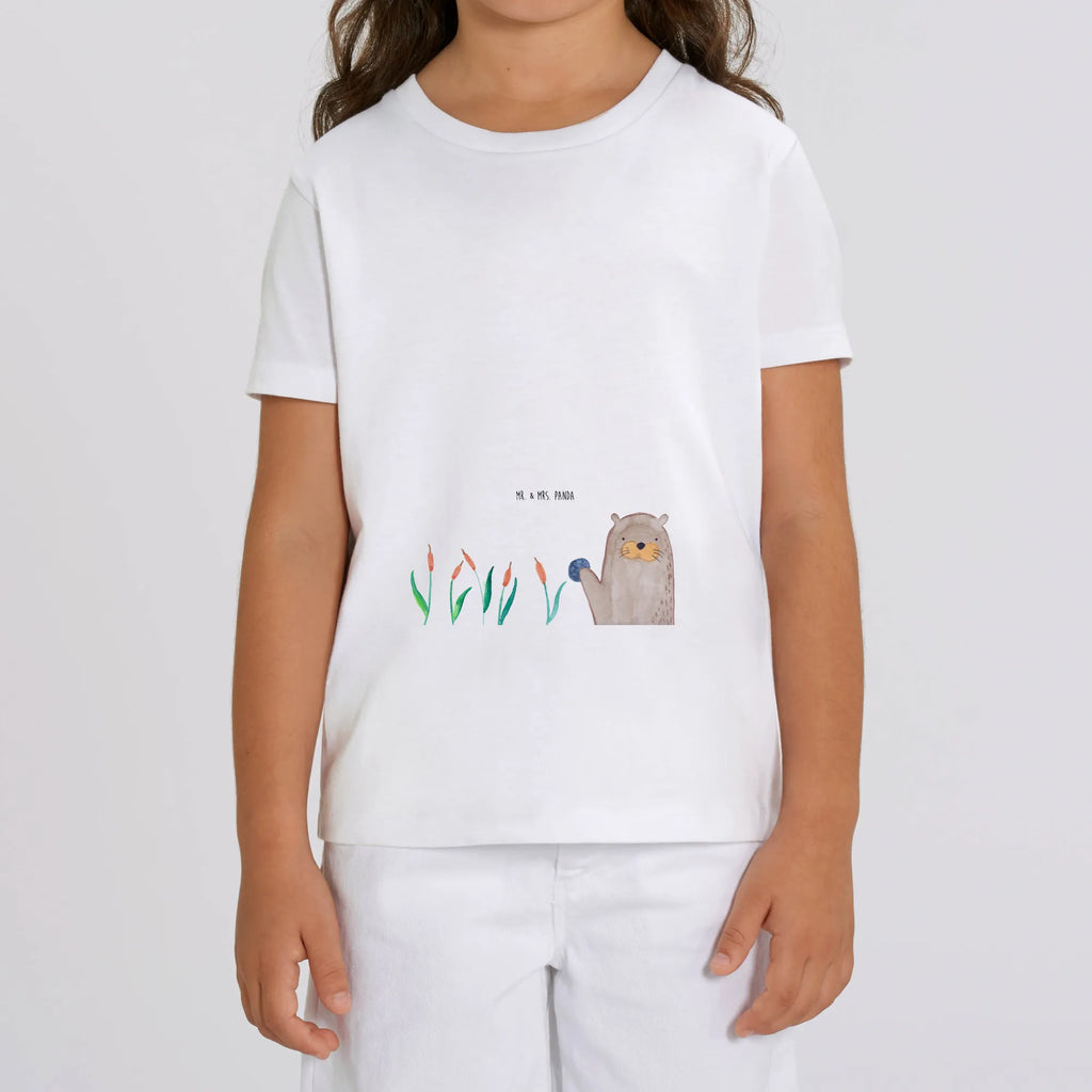 Organic Kinder T-Shirt Otter Stein Kinder T-Shirt, Kinder T-Shirt Mädchen, Kinder T-Shirt Jungen, Otter, Fischotter, Seeotter, Otter Seeotter See Otter