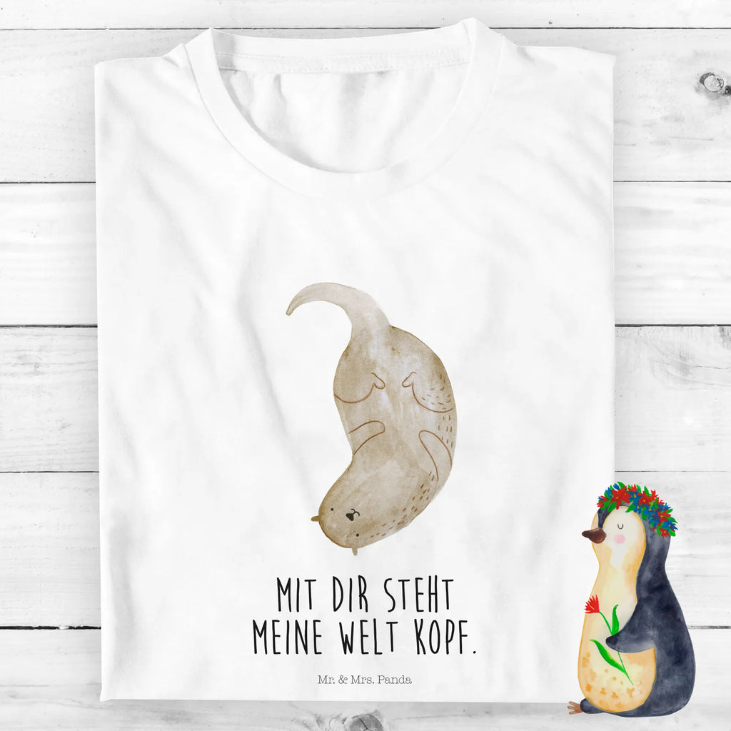 Organic Kinder T-Shirt Otter Kopfüber Kinder T-Shirt, Kinder T-Shirt Mädchen, Kinder T-Shirt Jungen, Otter, Fischotter, Seeotter, Otter Seeotter See Otter