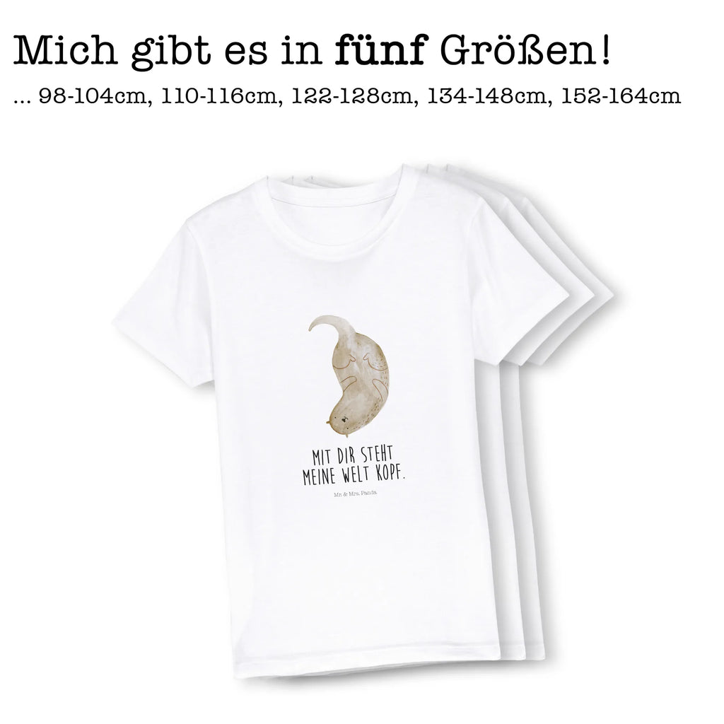 Organic Kinder T-Shirt Otter Kopfüber Kinder T-Shirt, Kinder T-Shirt Mädchen, Kinder T-Shirt Jungen, Otter, Fischotter, Seeotter, Otter Seeotter See Otter