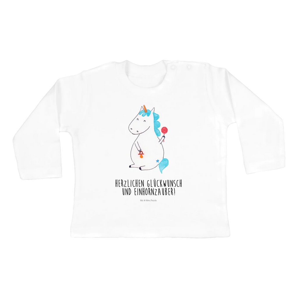 Baby Longsleeve Einhorn Baby Mädchen, Jungen, Baby, Langarm, Bio, Kleidung, Einhorn, Einhörner, Einhorn Deko, Pegasus, Unicorn, Mutter, Geburt, Geburtstag, erstes Kind, Babyglück, Nachwuchs, Eltern, Party, Kind, Schnuller