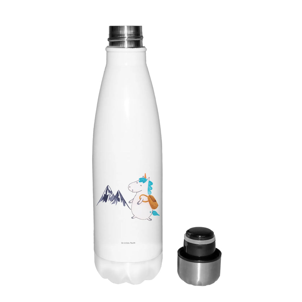 Thermosflasche Einhorn Bergsteiger Isolierflasche, Thermoflasche, Trinkflasche, Thermos, Edelstahl, Einhorn, Einhörner, Einhorn Deko, Pegasus, Unicorn, Bergsteiger, Abenteuer, Berge, Abenteurer, Weltenbummler, Weltreise, Reisen, Urlaub, Entdecker