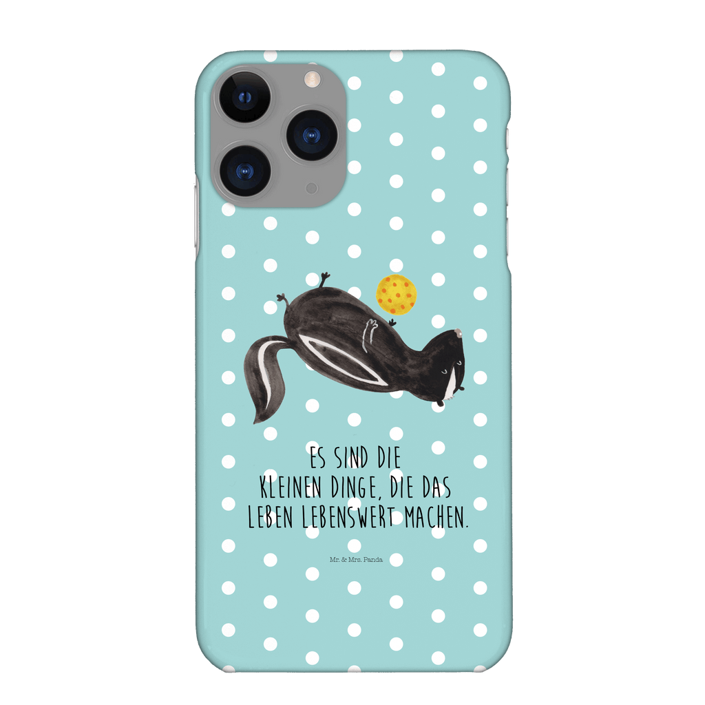 Handyhülle Stinktier Ball Handyhülle, Handycover, Cover, Handy, Hülle, Iphone 10, Iphone X, Stinktier, Skunk, Wildtier, Raubtier, Stinker, Stinki, verspielt, Weisheit