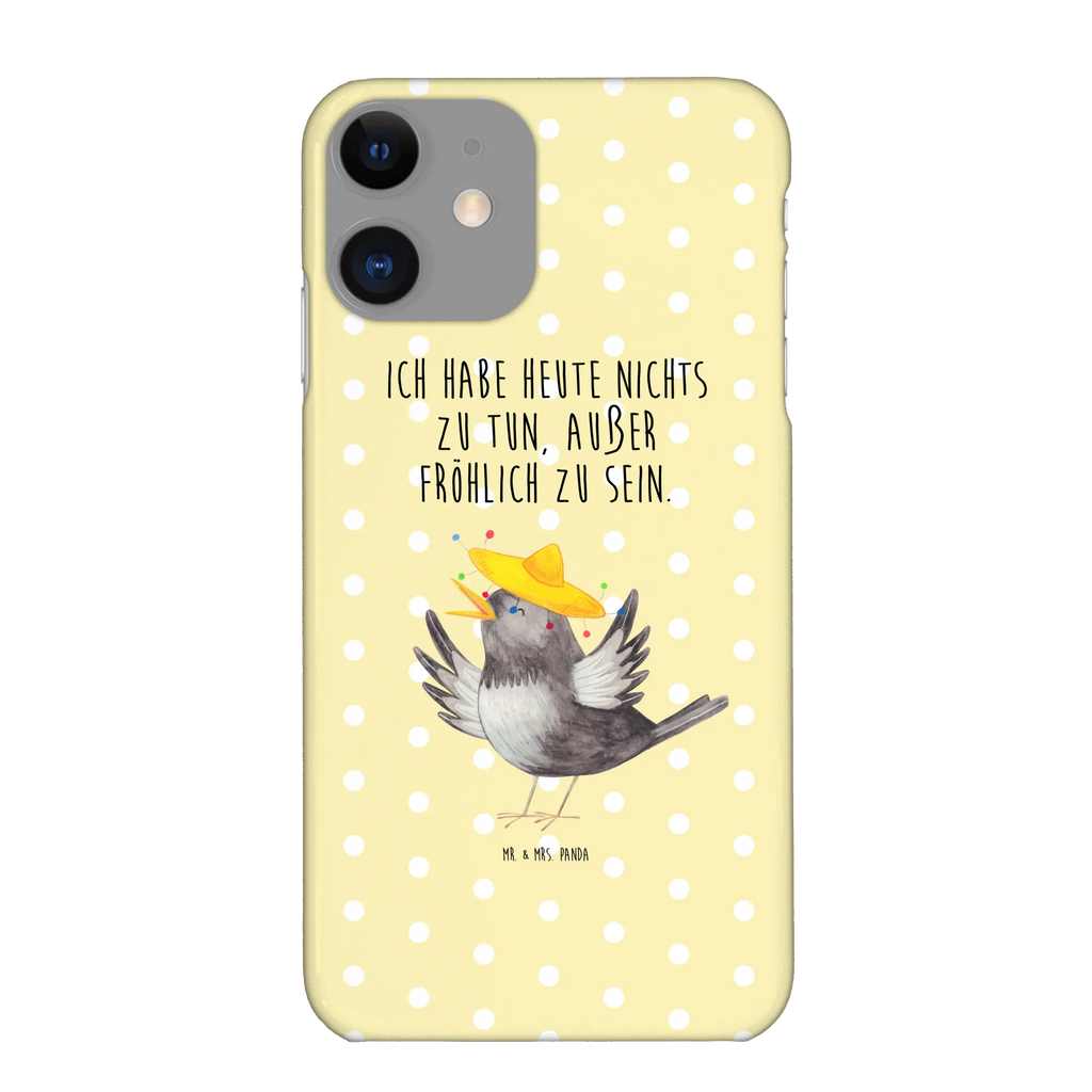 Handyhülle Rabe Sombrero Handyhülle, Handycover, Cover, Handy, Hülle, Iphone 10, Iphone X, Tiermotive, Gute Laune, lustige Sprüche, Tiere, Rabe, Vogel, Vögel, Spruch positiv, fröhlich sein, glücklich sein, Glück Spruch, froh, Elster, Motivation