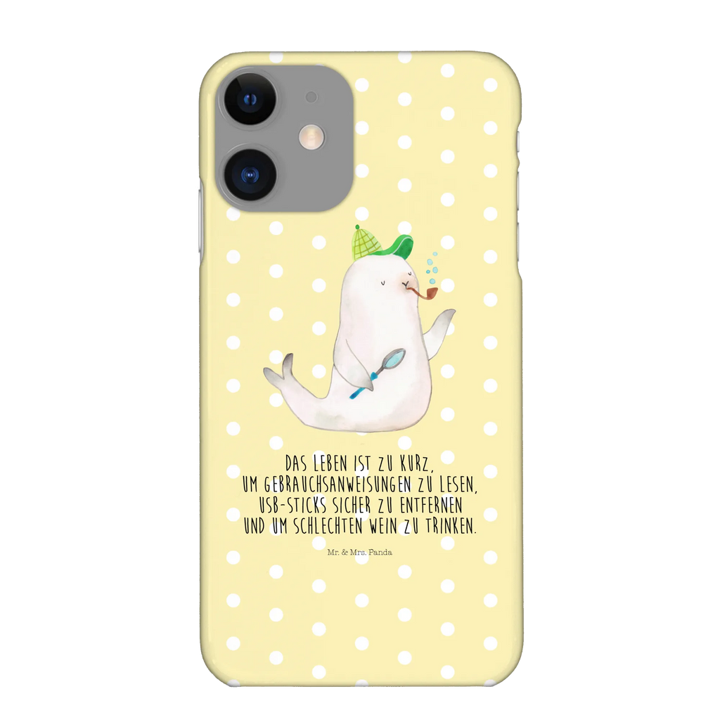 Handyhülle Robbe Sherlock Handyhülle, Handycover, Cover, Handy, Hülle, Iphone 10, Iphone X, Tiermotive, Gute Laune, lustige Sprüche, Tiere