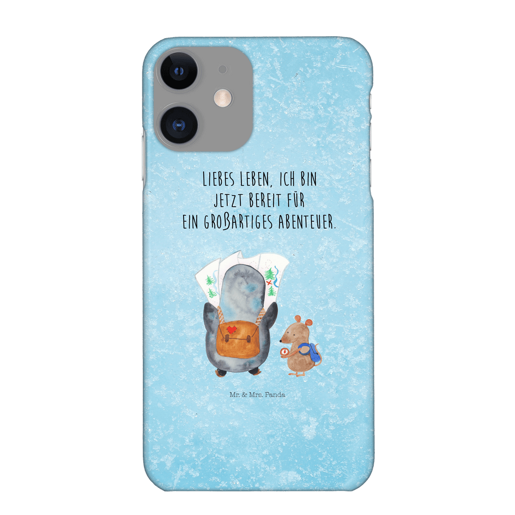 Handyhülle Pinguin & Maus Wanderer Handyhülle, Handycover, Cover, Handy, Hülle, Iphone 10, Iphone X, Pinguin, Pinguine, Abenteurer, Abenteuer, Roadtrip, Ausflug, Wanderlust, wandern