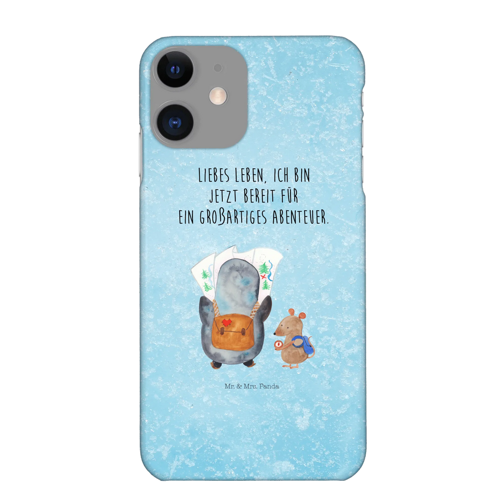 Handyhülle Pinguin & Maus Wanderer Handyhülle, Handycover, Cover, Handy, Hülle, Iphone 10, Iphone X, Pinguin, Pinguine, Abenteurer, Abenteuer, Roadtrip, Ausflug, Wanderlust, wandern