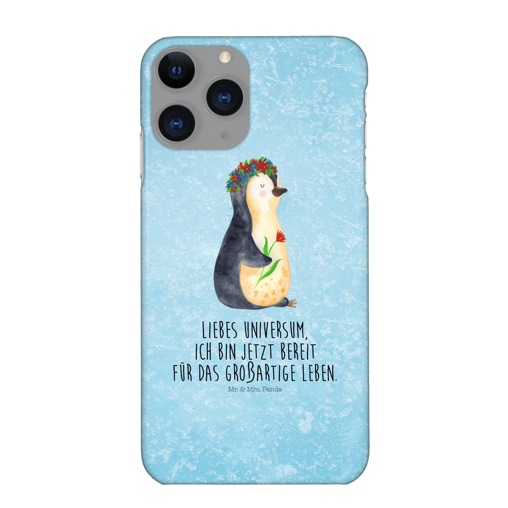 Handyhülle Pinguin Blumen Samsung Galaxy S9, Handyhülle, Smartphone Hülle, Handy Case, Handycover, Hülle, Pinguin, Pinguine, Blumenkranz, Universum, Leben, Wünsche, Ziele, Lebensziele, Motivation, Lebenslust, Liebeskummer, Geschenkidee