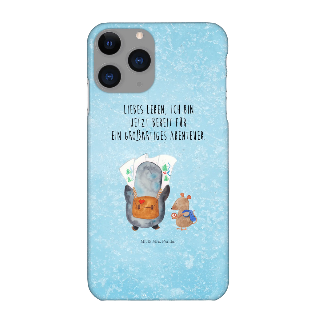 Handyhülle Pinguin & Maus Wanderer Handyhülle, Handycover, Cover, Handy, Hülle, Iphone 10, Iphone X, Pinguin, Pinguine, Abenteurer, Abenteuer, Roadtrip, Ausflug, Wanderlust, wandern