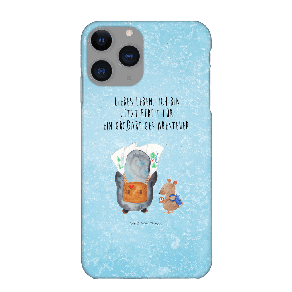 Handyhülle Pinguin & Maus Wanderer Handyhülle, Handycover, Cover, Handy, Hülle, Iphone 10, Iphone X, Pinguin, Pinguine, Abenteurer, Abenteuer, Roadtrip, Ausflug, Wanderlust, wandern