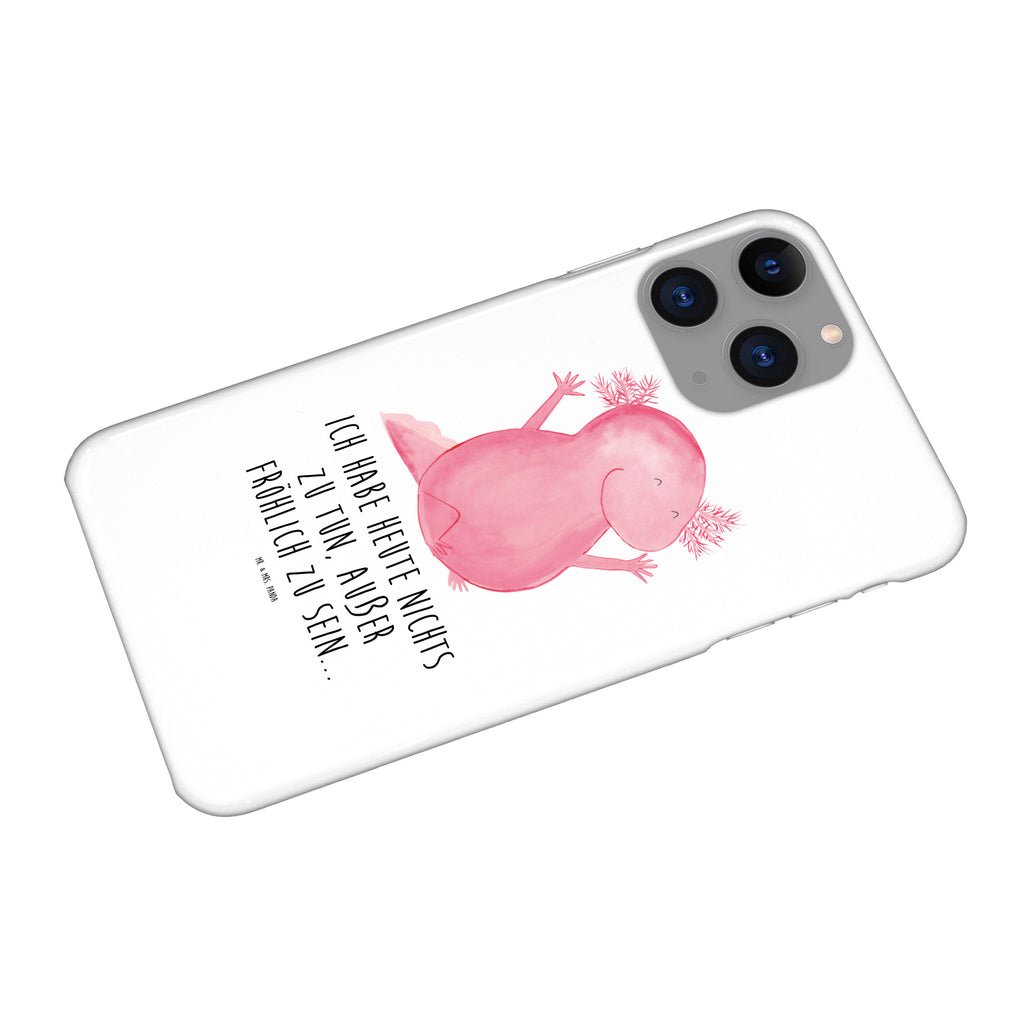 Handyhülle Axolotl Hurra Handyhülle, Handycover, Cover, Handy, Hülle, Iphone 10, Iphone X, Axolotl, Molch, Axolot, Schwanzlurch, Lurch, Lurche, fröhlich, Spaß, Freude, Motivation, Zufriedenheit