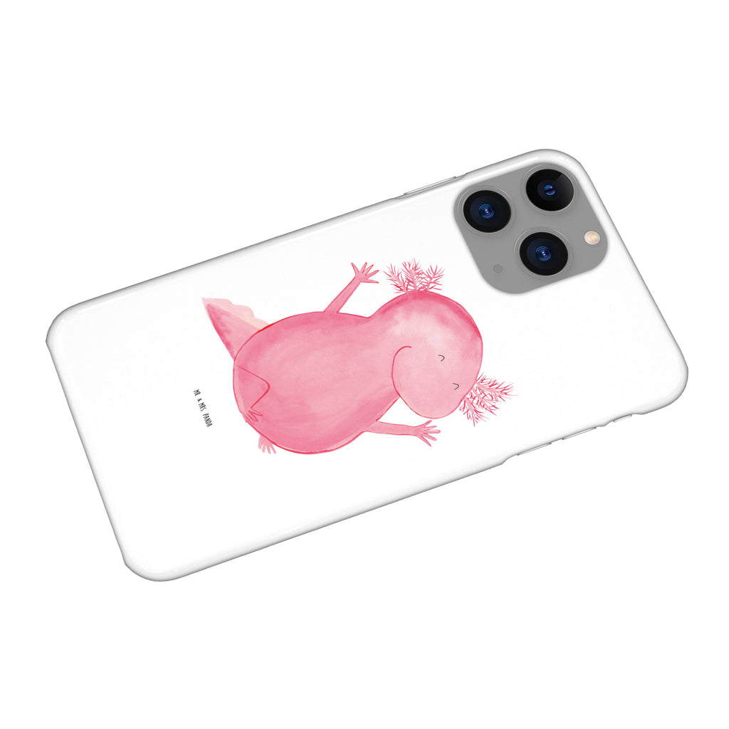 Handyhülle Axolotl Hurra Handyhülle, Handycover, Cover, Handy, Hülle, Iphone 10, Iphone X, Axolotl, Molch, Axolot, Schwanzlurch, Lurch, Lurche, fröhlich, Spaß, Freude, Motivation, Zufriedenheit