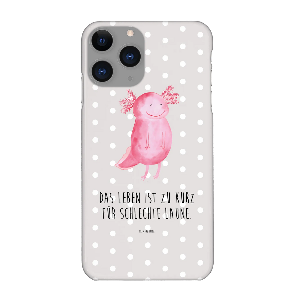 Handyhülle Axolotl Glücklich Handyhülle, Handycover, Cover, Handy, Hülle, Iphone 10, Iphone X, Axolotl, Molch, Axolot, Schwanzlurch, Lurch, Lurche, Motivation, gute Laune