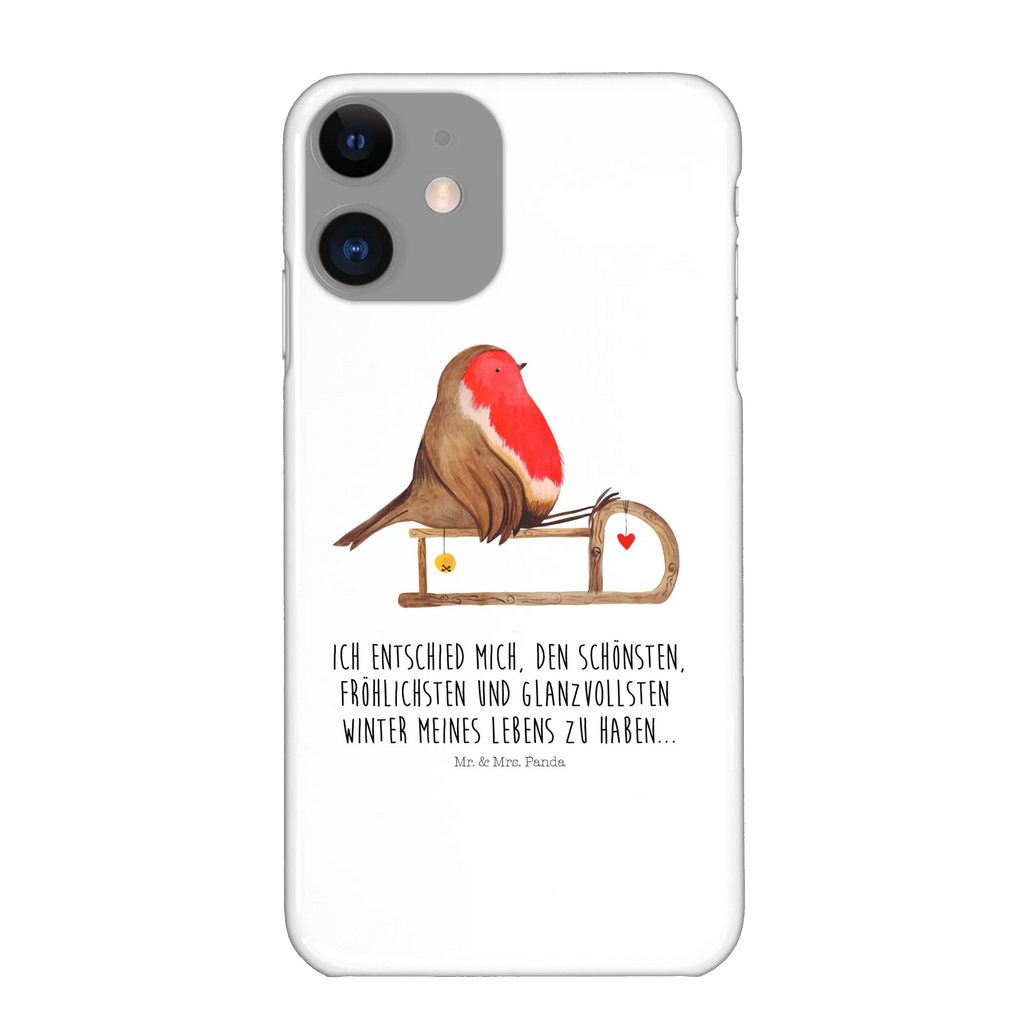 Handyhülle Rotkehlchen Schlitten Handyhülle, Handycover, Cover, Handy, Hülle, Iphone 10, Iphone X, Winter, Weihnachten, Weihnachtsdeko, Nikolaus, Advent, Heiligabend, Wintermotiv, Schlitten, Vogel