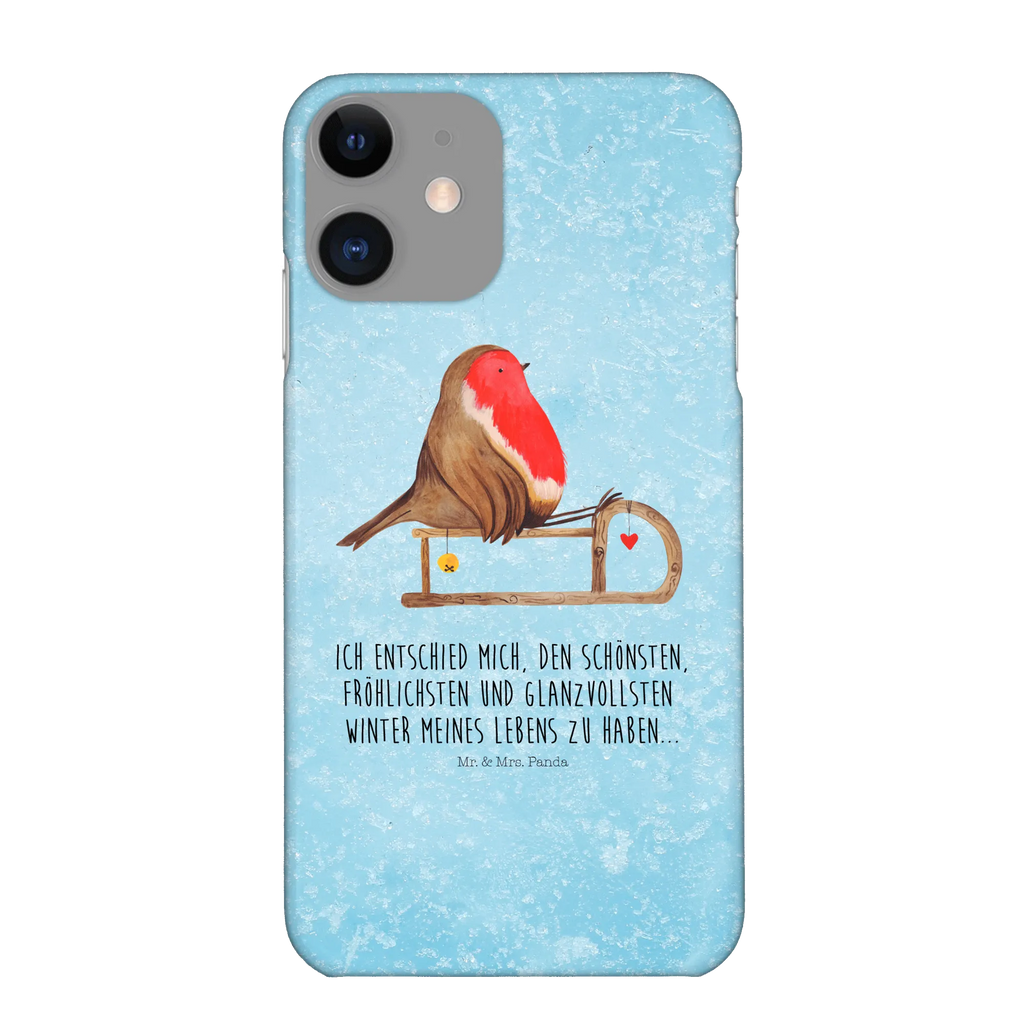 Handyhülle Rotkehlchen Schlitten Handyhülle, Handycover, Cover, Handy, Hülle, Iphone 10, Iphone X, Winter, Weihnachten, Weihnachtsdeko, Nikolaus, Advent, Heiligabend, Wintermotiv, Schlitten, Vogel