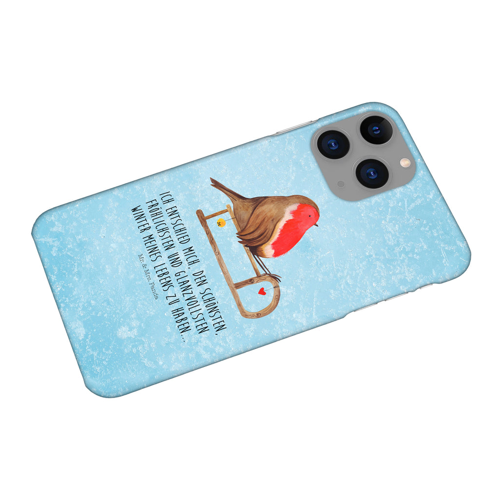 Handyhülle Rotkehlchen Schlitten Handyhülle, Handycover, Cover, Handy, Hülle, Iphone 10, Iphone X, Winter, Weihnachten, Weihnachtsdeko, Nikolaus, Advent, Heiligabend, Wintermotiv, Schlitten, Vogel