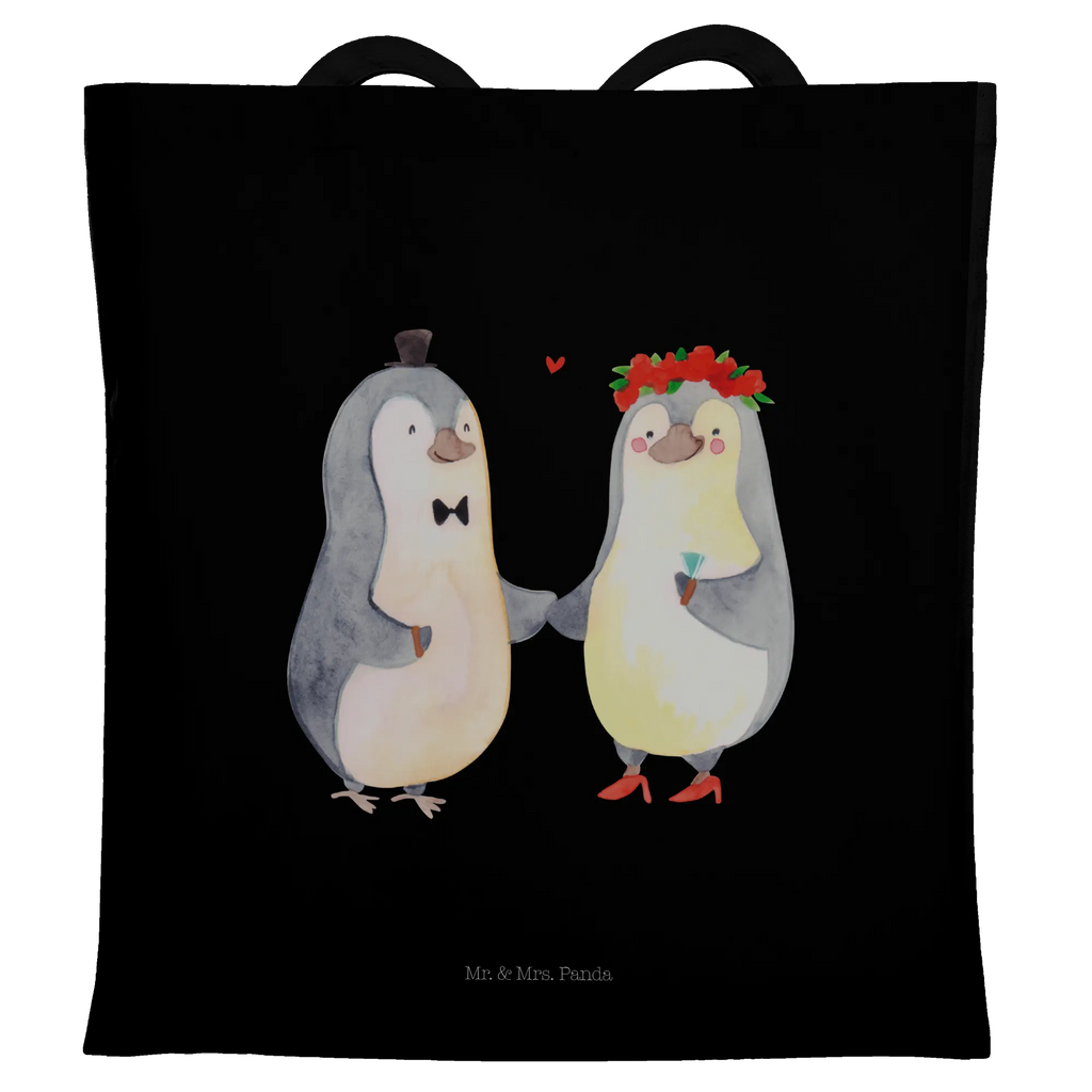 Tragetasche Pinguin Heirat Beuteltasche, Beutel, Einkaufstasche, Jutebeutel, Stoffbeutel, Tasche, Shopper, Umhängetasche, Strandtasche, Schultertasche, Stofftasche, Tragetasche, Badetasche, Jutetasche, Einkaufstüte, Laptoptasche, Liebe, Partner, Freund, Freundin, Ehemann, Ehefrau, Heiraten, Verlobung, Heiratsantrag, Liebesgeschenk, Jahrestag, Hocheitstag