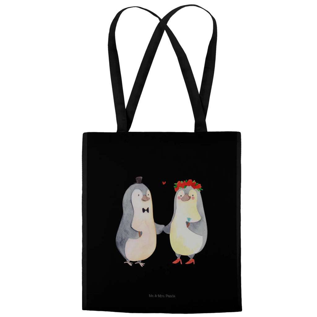 Tragetasche Pinguin Heirat Beuteltasche, Beutel, Einkaufstasche, Jutebeutel, Stoffbeutel, Tasche, Shopper, Umhängetasche, Strandtasche, Schultertasche, Stofftasche, Tragetasche, Badetasche, Jutetasche, Einkaufstüte, Laptoptasche, Liebe, Partner, Freund, Freundin, Ehemann, Ehefrau, Heiraten, Verlobung, Heiratsantrag, Liebesgeschenk, Jahrestag, Hocheitstag