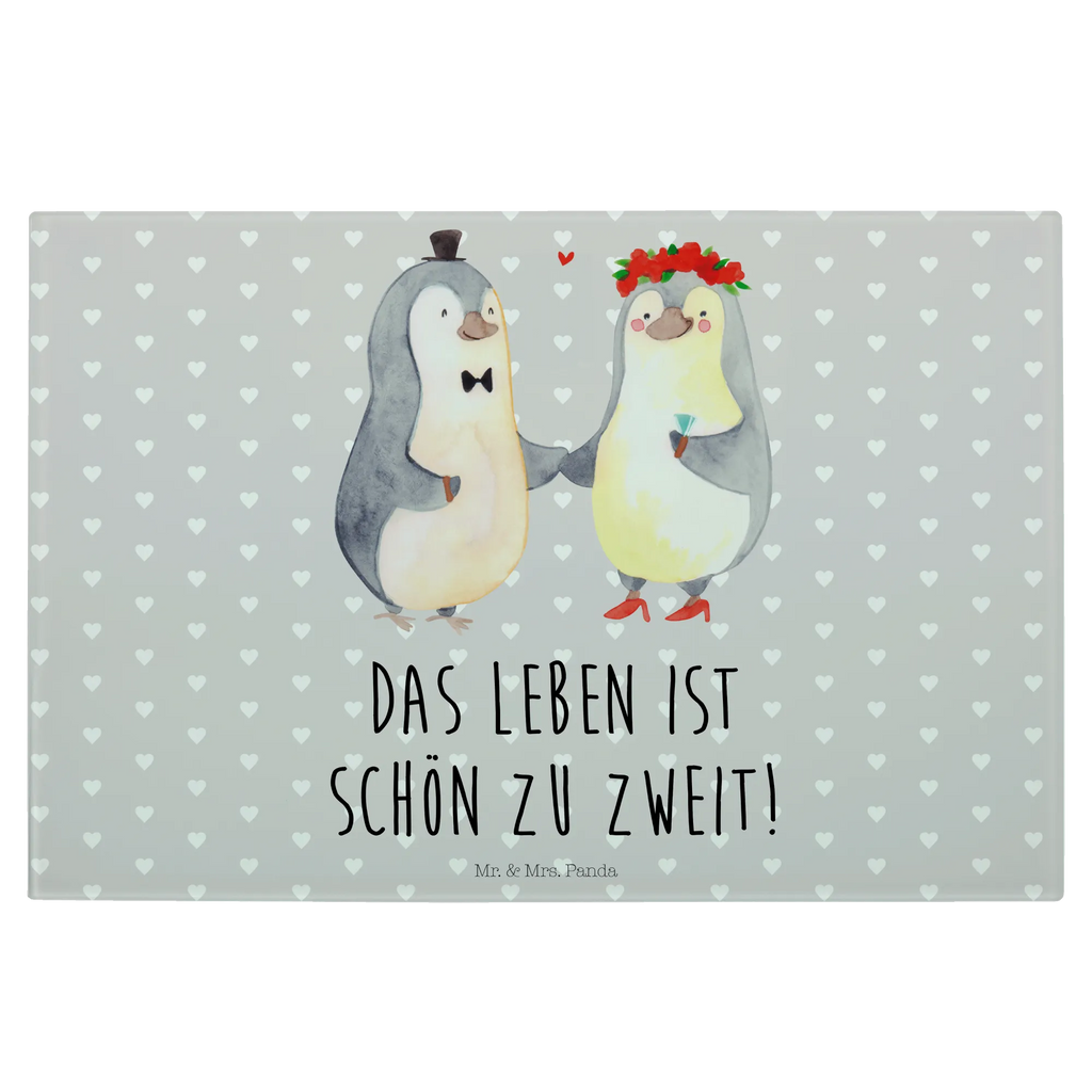 Glasschneidebrett Pinguin Heirat Glasschneidebrett, Schneidebrett, Liebe, Partner, Freund, Freundin, Ehemann, Ehefrau, Heiraten, Verlobung, Heiratsantrag, Liebesgeschenk, Jahrestag, Hocheitstag