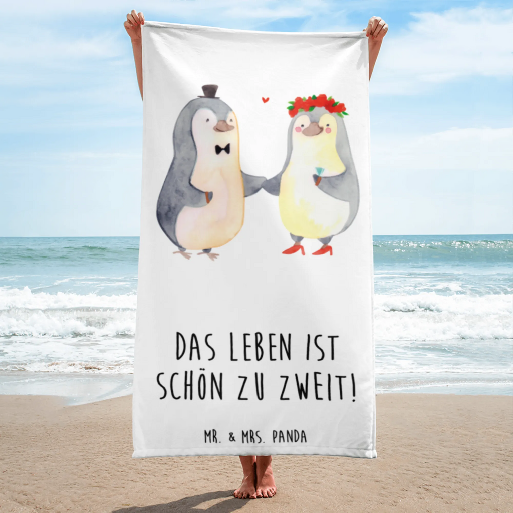 XL Badehandtuch Pinguin Heirat Handtuch, Badetuch, Duschtuch, Strandtuch, Saunatuch, Liebe, Partner, Freund, Freundin, Ehemann, Ehefrau, Heiraten, Verlobung, Heiratsantrag, Liebesgeschenk, Jahrestag, Hocheitstag