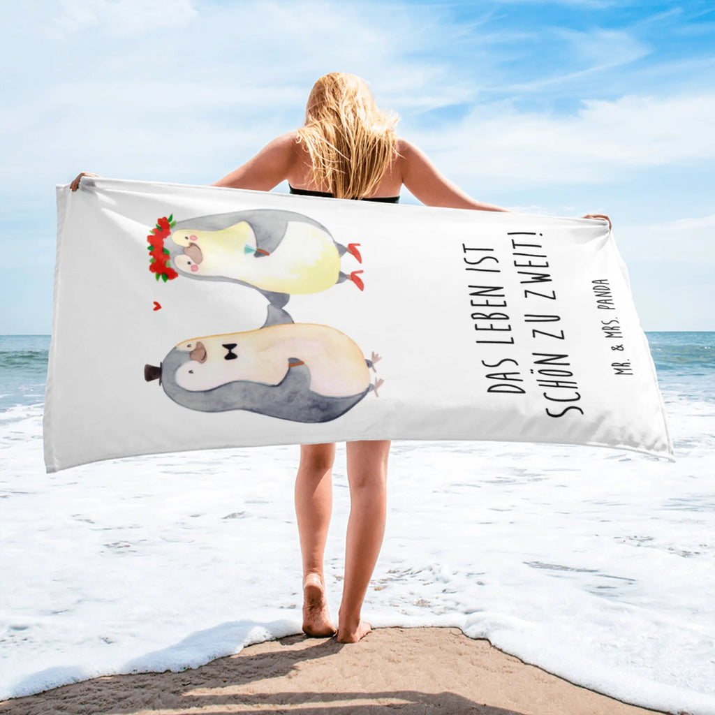 XL Badehandtuch Pinguin Heirat Handtuch, Badetuch, Duschtuch, Strandtuch, Saunatuch, Liebe, Partner, Freund, Freundin, Ehemann, Ehefrau, Heiraten, Verlobung, Heiratsantrag, Liebesgeschenk, Jahrestag, Hocheitstag