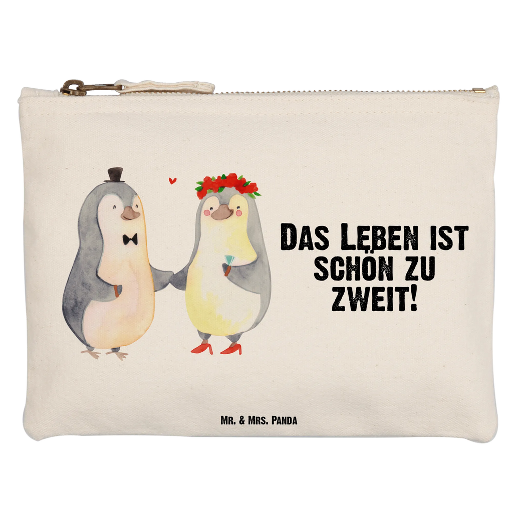 Schminktasche Pinguin Heirat Schminktasche, Kosmetiktasche, Kosmetikbeutel, Stiftemäppchen, Etui, Federmappe, Makeup, XXL, Schminketui, Kosmetiketui, Schlamperetui, Liebe, Partner, Freund, Freundin, Ehemann, Ehefrau, Heiraten, Verlobung, Heiratsantrag, Liebesgeschenk, Jahrestag, Hocheitstag