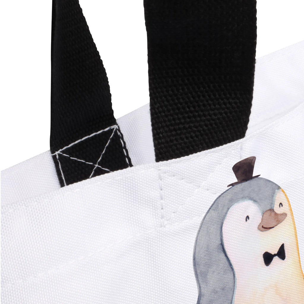 Shopper Pinguin Heirat Beutel, Einkaufstasche, Tasche, Strandtasche, Einkaufsbeutel, Shopper, Schultasche, Freizeittasche, Tragebeutel, Schulbeutel, Alltagstasche, Liebe, Partner, Freund, Freundin, Ehemann, Ehefrau, Heiraten, Verlobung, Heiratsantrag, Liebesgeschenk, Jahrestag, Hocheitstag