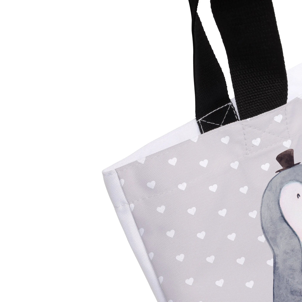 Shopper Pinguin Heirat Beutel, Einkaufstasche, Tasche, Strandtasche, Einkaufsbeutel, Shopper, Schultasche, Freizeittasche, Tragebeutel, Schulbeutel, Alltagstasche, Liebe, Partner, Freund, Freundin, Ehemann, Ehefrau, Heiraten, Verlobung, Heiratsantrag, Liebesgeschenk, Jahrestag, Hocheitstag