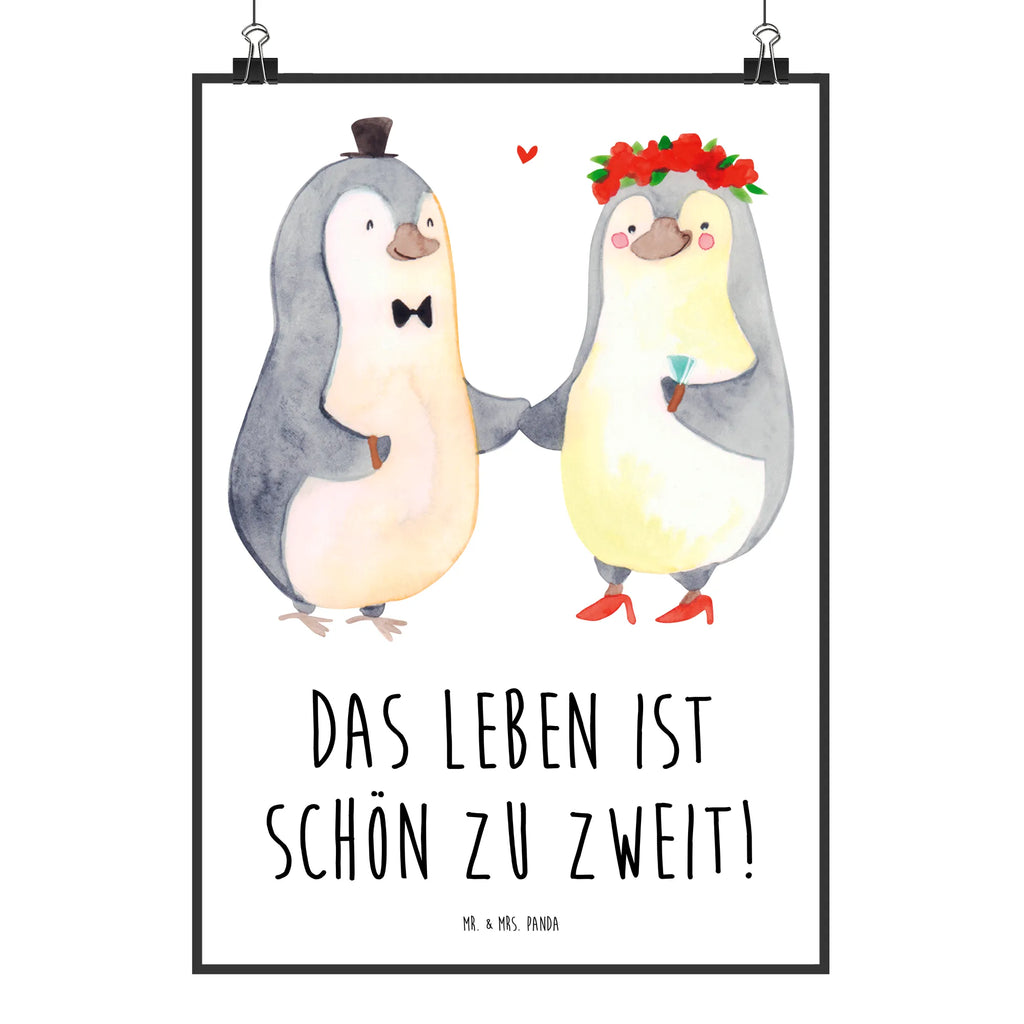 Poster Pinguin Heirat Poster, Wandposter, Bild, Wanddeko, Küchenposter, Kinderposter, Wanddeko Bild, Raumdekoration, Wanddekoration, Handgemaltes Poster, Mr. & Mrs. Panda Poster, Designposter, Kunstdruck, Posterdruck, Liebe, Partner, Freund, Freundin, Ehemann, Ehefrau, Heiraten, Verlobung, Heiratsantrag, Liebesgeschenk, Jahrestag, Hocheitstag