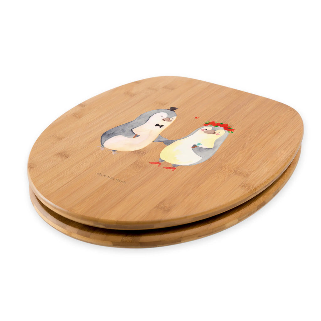 Motiv WC Sitz Pinguin Heirat Klobrille, Klodeckel, Toilettendeckel, WC-Sitz, Toilette, Liebe, Partner, Freund, Freundin, Ehemann, Ehefrau, Heiraten, Verlobung, Heiratsantrag, Liebesgeschenk, Jahrestag, Hocheitstag