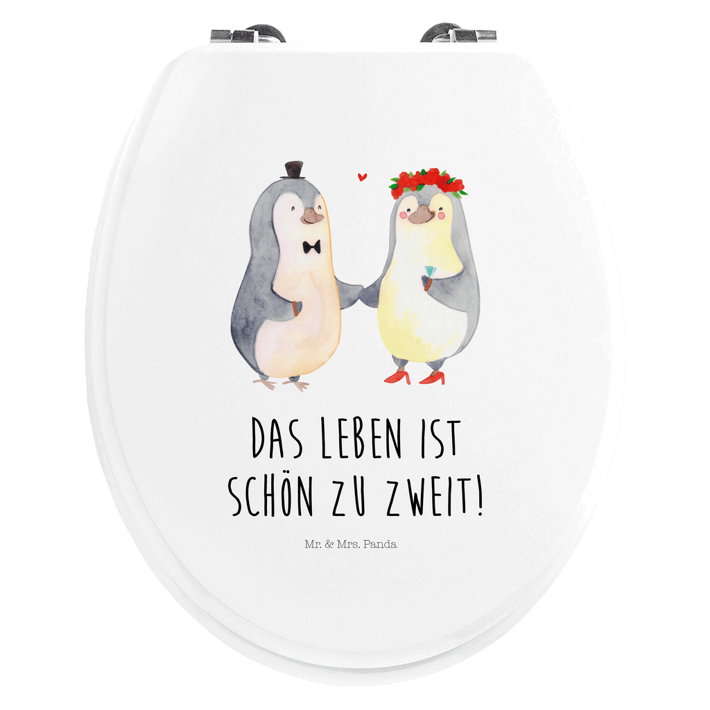 Motiv WC Sitz Pinguin Heirat Klobrille, Klodeckel, Toilettendeckel, WC-Sitz, Toilette, Liebe, Partner, Freund, Freundin, Ehemann, Ehefrau, Heiraten, Verlobung, Heiratsantrag, Liebesgeschenk, Jahrestag, Hocheitstag