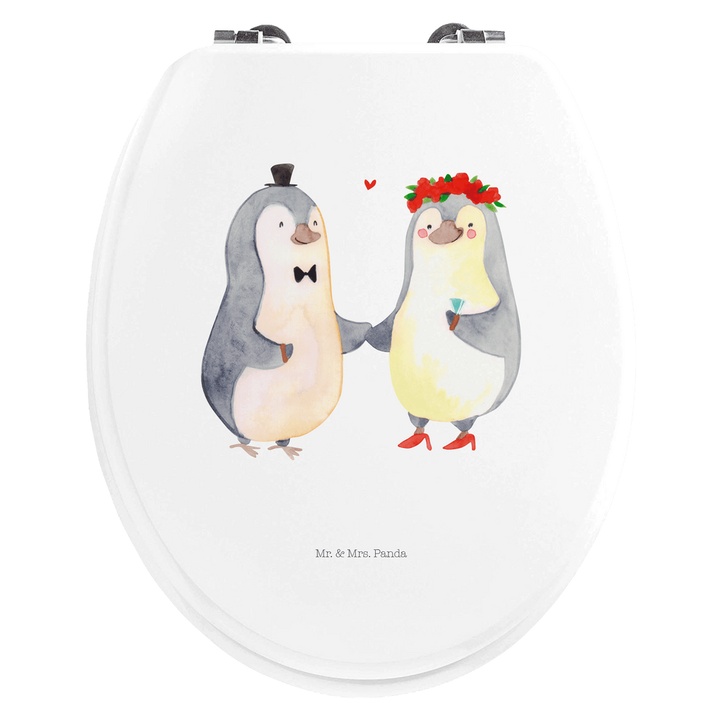 Motiv WC Sitz Pinguin Heirat Klobrille, Klodeckel, Toilettendeckel, WC-Sitz, Toilette, Liebe, Partner, Freund, Freundin, Ehemann, Ehefrau, Heiraten, Verlobung, Heiratsantrag, Liebesgeschenk, Jahrestag, Hocheitstag