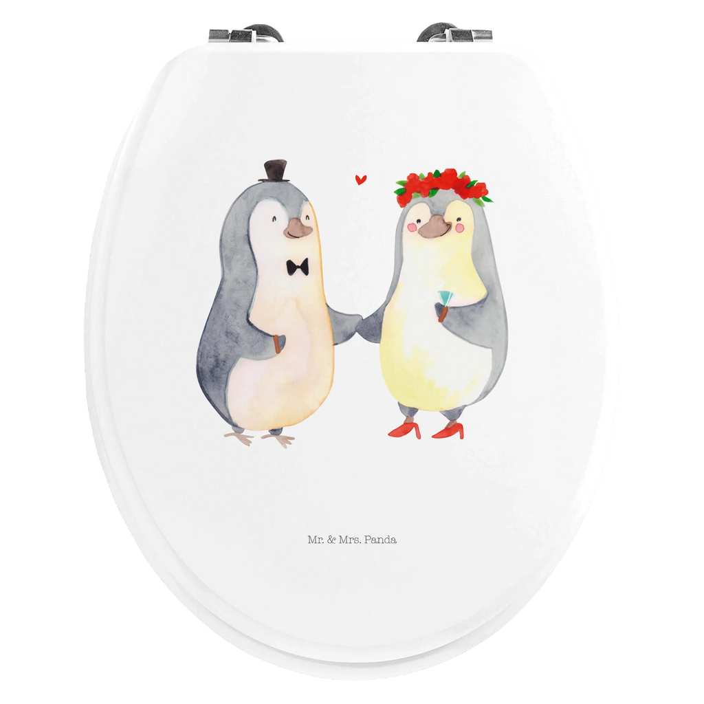 Motiv WC Sitz Pinguin Heirat Klobrille, Klodeckel, Toilettendeckel, WC-Sitz, Toilette, Liebe, Partner, Freund, Freundin, Ehemann, Ehefrau, Heiraten, Verlobung, Heiratsantrag, Liebesgeschenk, Jahrestag, Hocheitstag