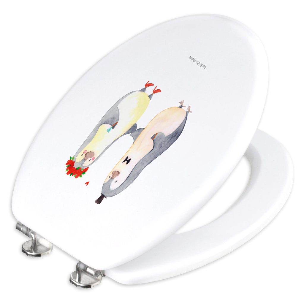 Motiv WC Sitz Pinguin Heirat Klobrille, Klodeckel, Toilettendeckel, WC-Sitz, Toilette, Liebe, Partner, Freund, Freundin, Ehemann, Ehefrau, Heiraten, Verlobung, Heiratsantrag, Liebesgeschenk, Jahrestag, Hocheitstag