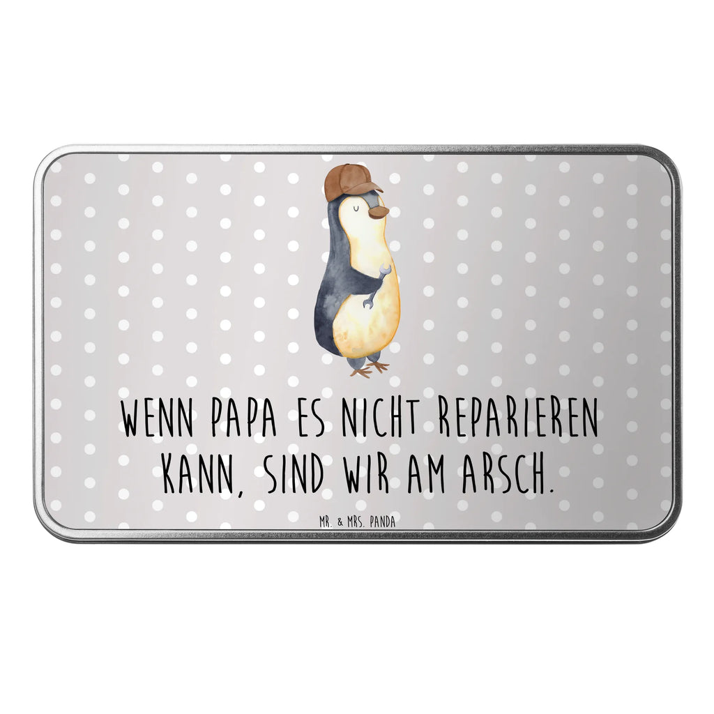 Metalldose rechteckig Wenn Papa es nicht reparieren kann, sind wir am Arsch Blechdose, Metalldose, Blechbox, Container, Keksdose, Vorratsdose, Vorratsbox, Döschen, Versperbox, Vesperdose, Aufbewahrungsdose, Aufbewahrungsbox, Aluminiumdose, Dose, Familie, Vatertag, Muttertag, Bruder, Schwester, Mama, Papa, Oma, Opa, Vater, Geschenk Papa, Bester Papa der Welt