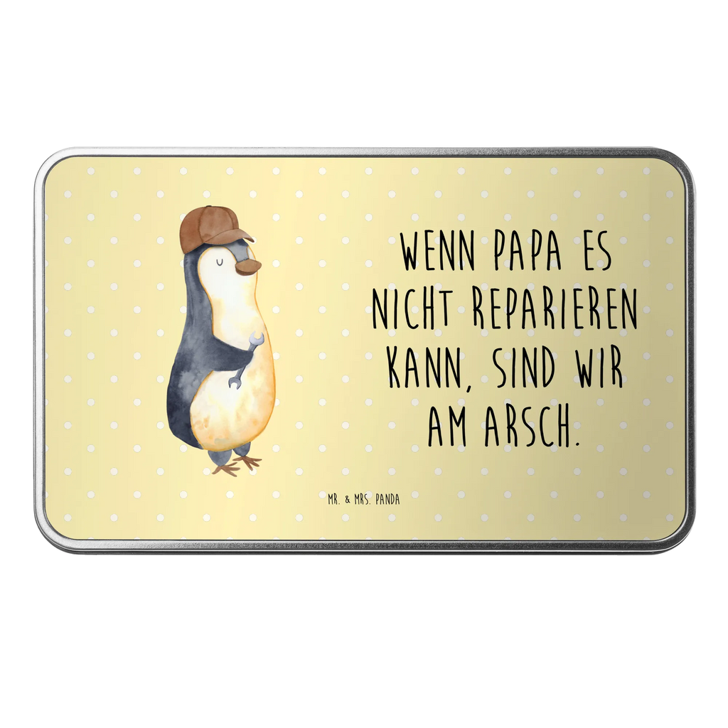 Metalldose rechteckig Wenn Papa es nicht reparieren kann, sind wir am Arsch Blechdose, Metalldose, Blechbox, Container, Keksdose, Vorratsdose, Vorratsbox, Döschen, Versperbox, Vesperdose, Aufbewahrungsdose, Aufbewahrungsbox, Aluminiumdose, Dose, Familie, Vatertag, Muttertag, Bruder, Schwester, Mama, Papa, Oma, Opa, Vater, Geschenk Papa, Bester Papa der Welt