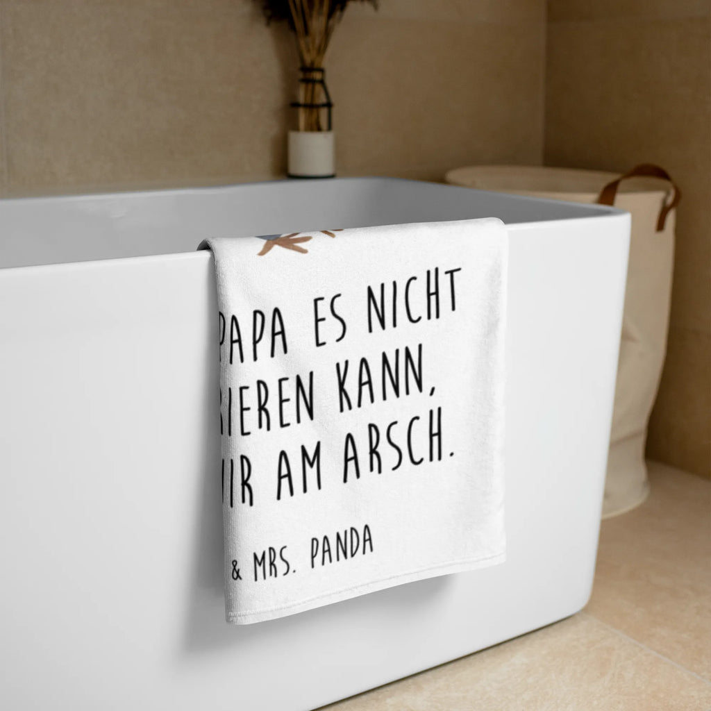 XL Badehandtuch Wenn Papa es nicht reparieren kann, sind wir am Arsch Handtuch, Badetuch, Duschtuch, Strandtuch, Saunatuch, Familie, Vatertag, Muttertag, Bruder, Schwester, Mama, Papa, Oma, Opa, Vater, Geschenk Papa, Bester Papa der Welt