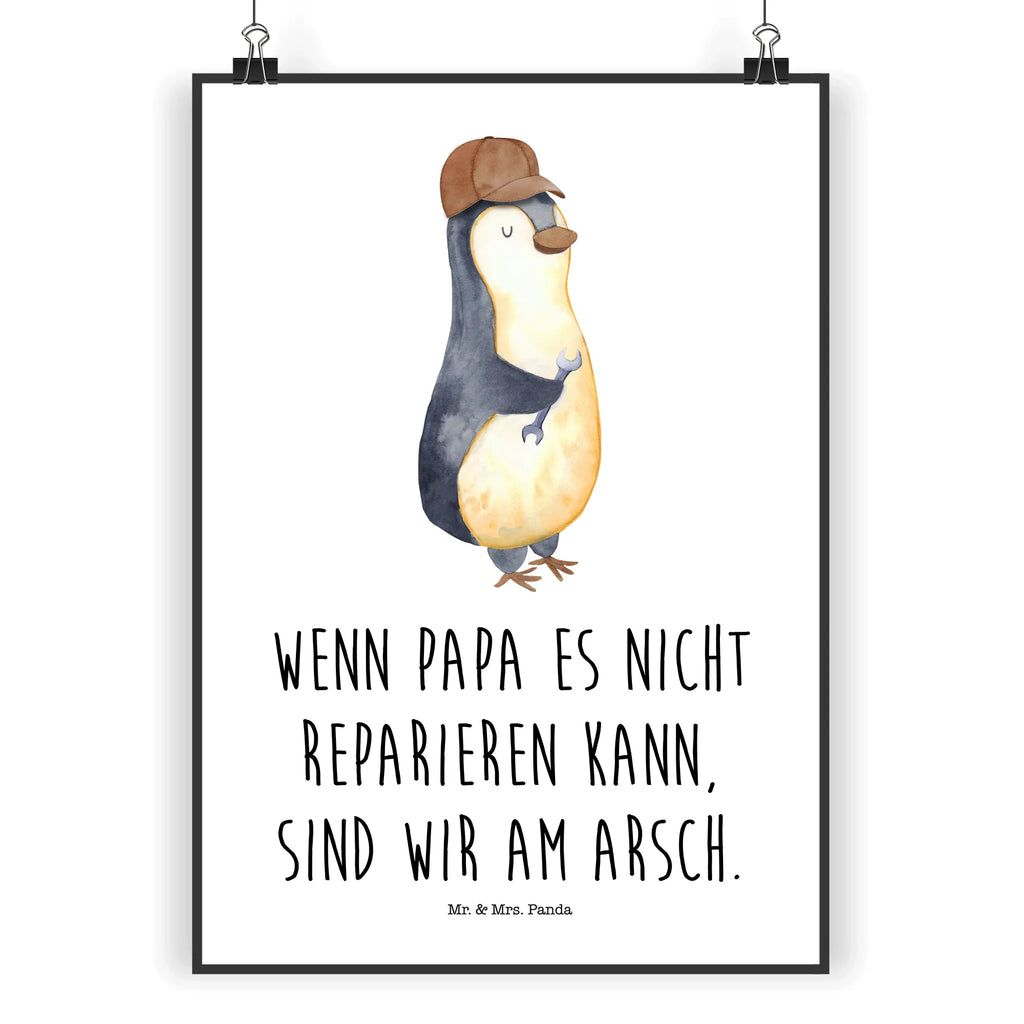 Poster Wenn Papa es nicht reparieren kann, sind wir am Arsch Poster, Wandposter, Bild, Wanddeko, Küchenposter, Kinderposter, Wanddeko Bild, Raumdekoration, Wanddekoration, Handgemaltes Poster, Mr. & Mrs. Panda Poster, Designposter, Kunstdruck, Posterdruck, Familie, Vatertag, Muttertag, Bruder, Schwester, Mama, Papa, Oma, Opa, Vater, Geschenk Papa, Bester Papa der Welt