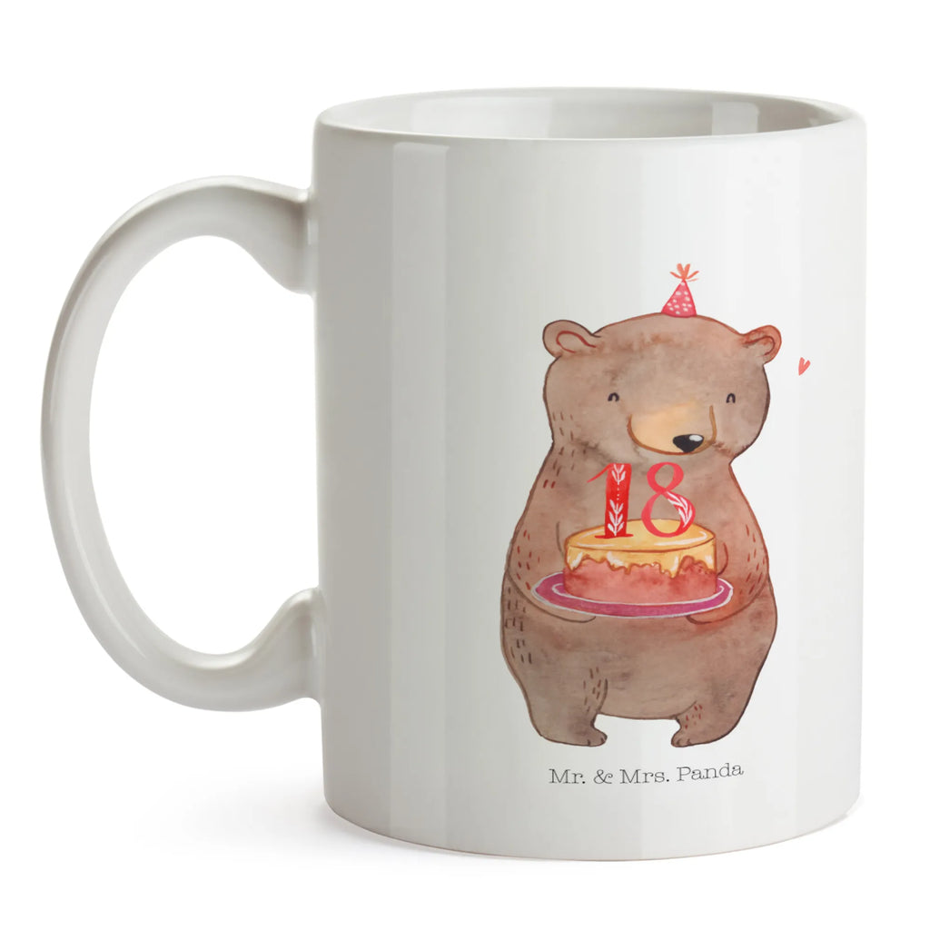 Tasse Bär Torte 18. Geburtstag Tasse, Kaffeetasse, Teetasse, Becher, Kaffeebecher, Teebecher, Keramiktasse, Porzellantasse, Büro Tasse, Geschenk Tasse, Tasse Sprüche, Tasse Motive, Kaffeetassen, Tasse bedrucken, Designer Tasse, Cappuccino Tassen, Schöne Teetassen, Geburtstag, Geburtstagsgeschenk, Geschenk, Party, Feiern, Torte, Kuchen