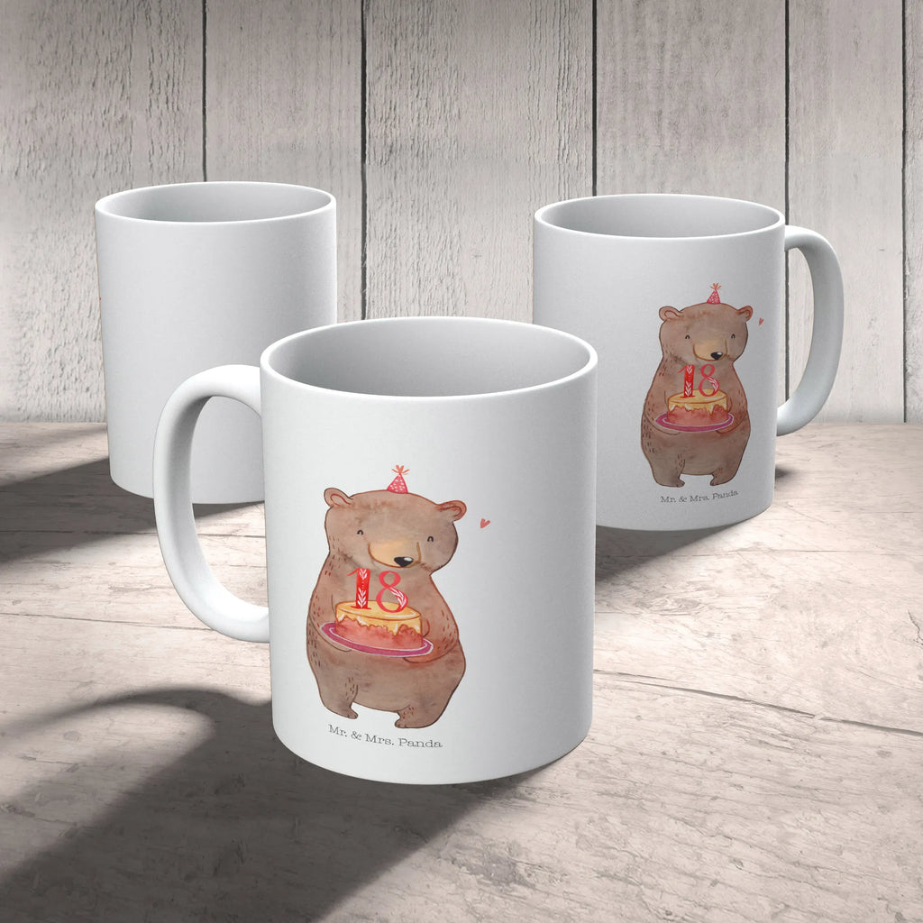 Tasse Bär Torte 18. Geburtstag Tasse, Kaffeetasse, Teetasse, Becher, Kaffeebecher, Teebecher, Keramiktasse, Porzellantasse, Büro Tasse, Geschenk Tasse, Tasse Sprüche, Tasse Motive, Kaffeetassen, Tasse bedrucken, Designer Tasse, Cappuccino Tassen, Schöne Teetassen, Geburtstag, Geburtstagsgeschenk, Geschenk, Party, Feiern, Torte, Kuchen