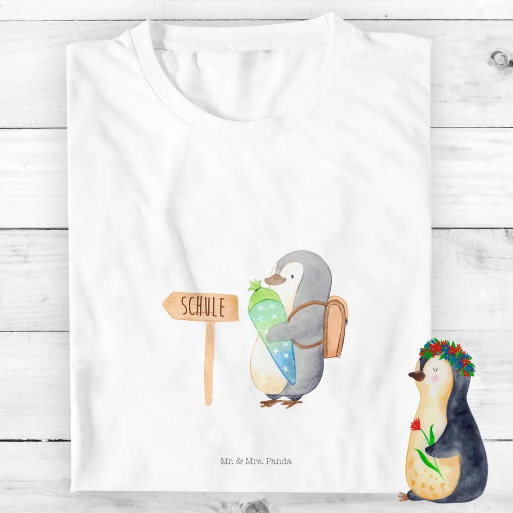 Organic Kinder T-Shirt Pinguin Schultüte Kinder T-Shirt, Kinder T-Shirt Mädchen, Kinder T-Shirt Jungen, Pinguin, Schulanfänger, Einschulung, 1. Klasse, Geschenk zur Einschulung, erster Schultag, Schulranzen