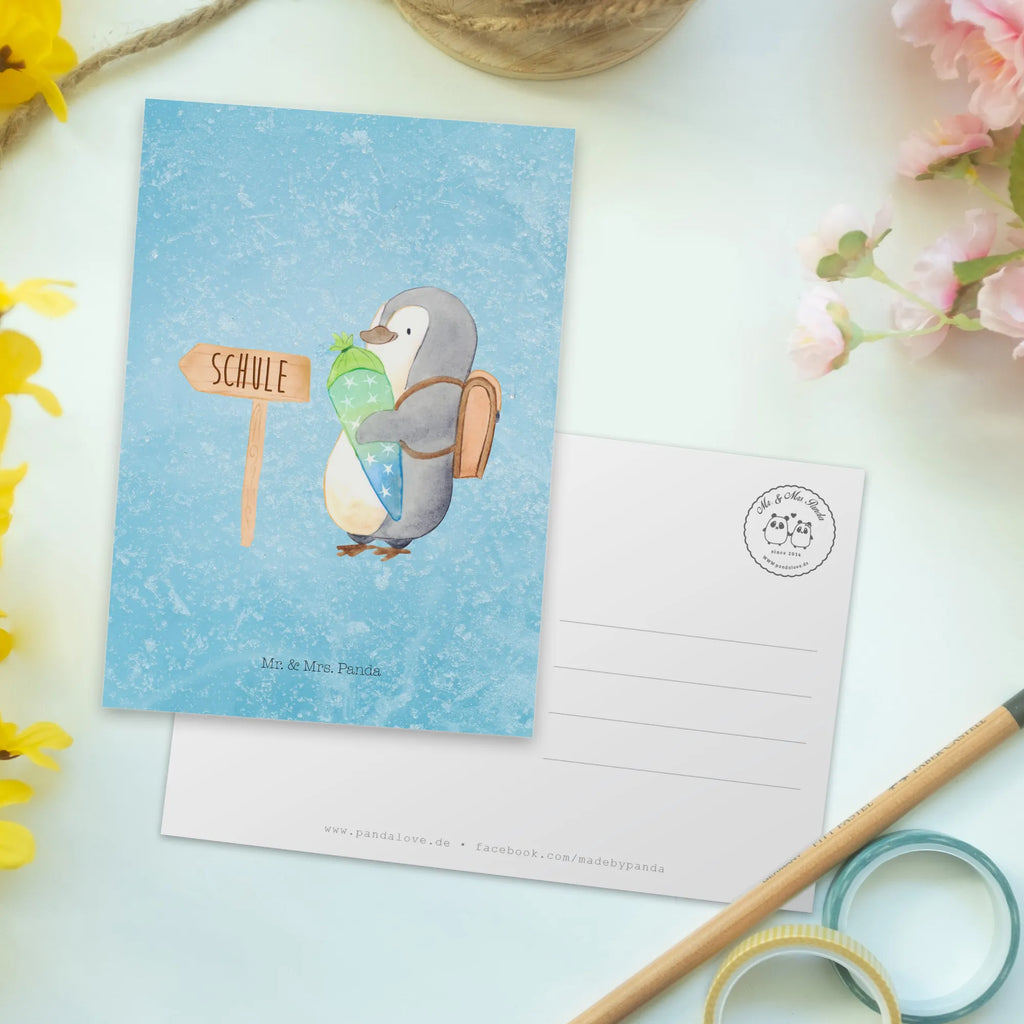 Postkarte Pinguin Schultüte Postkarte, Karte, Geschenkkarte, Grußkarte, Einladung, Ansichtskarte, Geburtstagskarte, Einladungskarte, Dankeskarte, Ansichtskarten, Einladung Geburtstag, Einladungskarten Geburtstag, Pinguin, Schulanfänger, Einschulung, 1. Klasse, Geschenk zur Einschulung, erster Schultag, Schulranzen