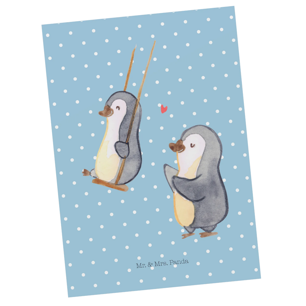 Postkarte Pinguin Oma schaukeln Postkarte, Karte, Geschenkkarte, Grußkarte, Einladung, Ansichtskarte, Geburtstagskarte, Einladungskarte, Dankeskarte, Ansichtskarten, Einladung Geburtstag, Einladungskarten Geburtstag, Familie, Vatertag, Muttertag, Bruder, Schwester, Mama, Papa, Oma, Opa, beste Oma, Lieblingsoma, Geschenk für Oma, Omi, Großmutter