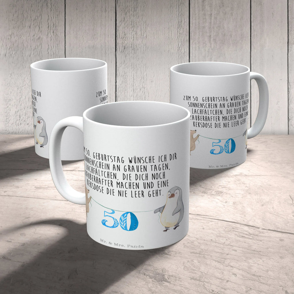 Tasse 50. Geburtstag Maus Pinguin Tasse, Kaffeetasse, Teetasse, Becher, Kaffeebecher, Teebecher, Keramiktasse, Porzellantasse, Büro Tasse, Geschenk Tasse, Tasse Sprüche, Tasse Motive, Kaffeetassen, Tasse bedrucken, Designer Tasse, Cappuccino Tassen, Schöne Teetassen, Geburtstag, Geburtstagsgeschenk, Geschenk, Party, Feiern, Torte, Kuchen