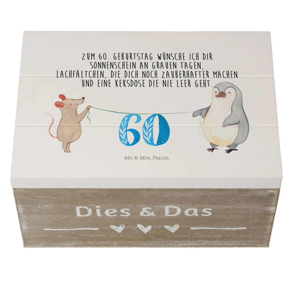 Holzkiste 60. Geburtstag Maus Pinguin Holzkiste, Kiste, Schatzkiste, Truhe, Schatulle, XXL, Erinnerungsbox, Erinnerungskiste, Dekokiste, Aufbewahrungsbox, Geschenkbox, Geschenkdose, Geburtstag, Geburtstagsgeschenk, Geschenk, Party, Feiern, Torte, Kuchen