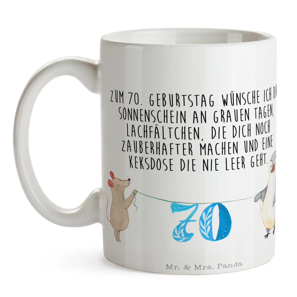 Tasse 70. Geburtstag Maus Pinguin Tasse, Kaffeetasse, Teetasse, Becher, Kaffeebecher, Teebecher, Keramiktasse, Porzellantasse, Büro Tasse, Geschenk Tasse, Tasse Sprüche, Tasse Motive, Kaffeetassen, Tasse bedrucken, Designer Tasse, Cappuccino Tassen, Schöne Teetassen, Geburtstag, Geburtstagsgeschenk, Geschenk, Party, Feiern, Torte, Kuchen